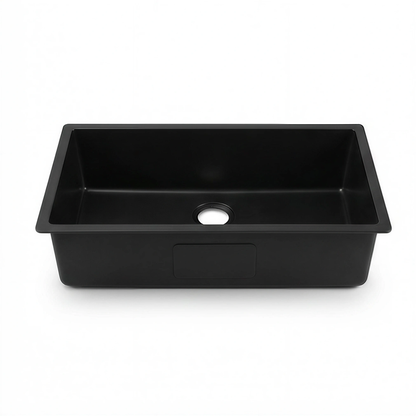 Black Granite Undermount Single Bowl Kitchen Sink