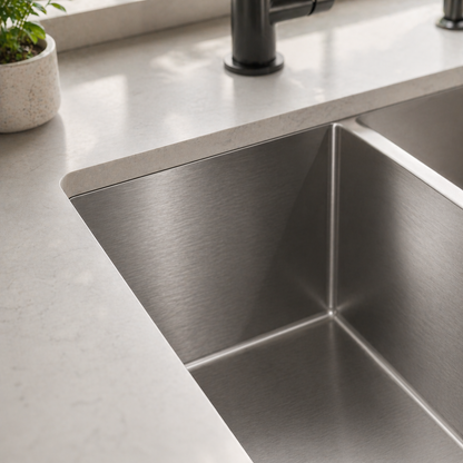 Rectangular Stainless Steel Double Bowl Kitchen Sink