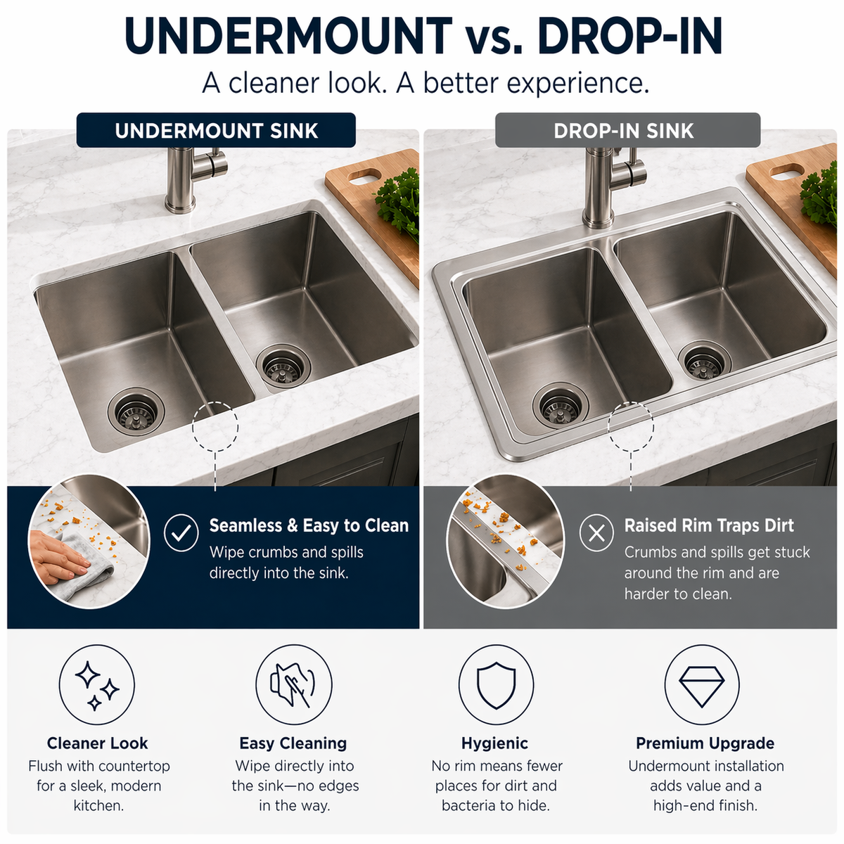 Rectangular Stainless Steel Double Bowl Kitchen Sink
