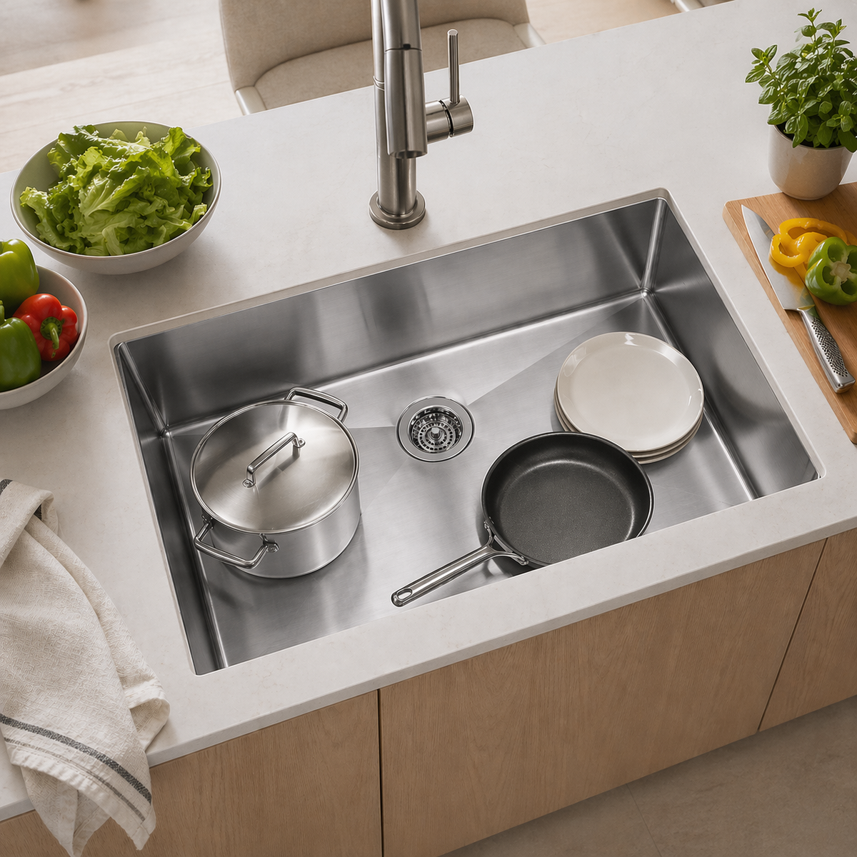 Rectangular Stainless Steel Single Bowl Kitchen Sink