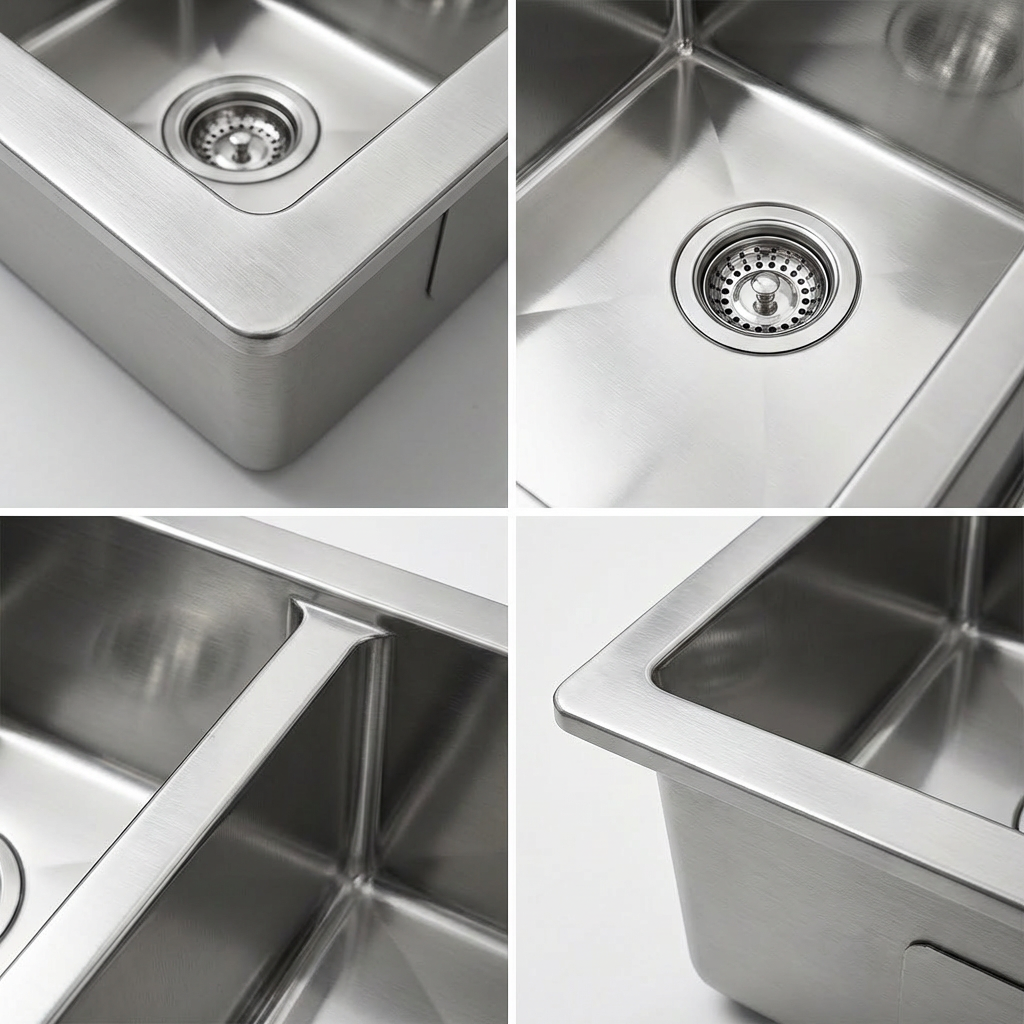 Rectangular Stainless Steel Double Bowl Kitchen Sink