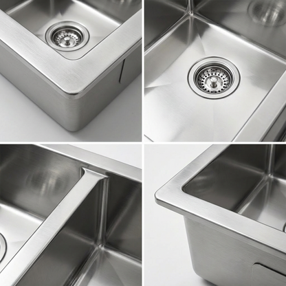 Rectangular Stainless Steel Double Bowl Kitchen Sink