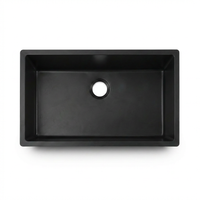 Black Granite Undermount Single Bowl Kitchen Sink