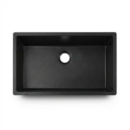 Black Granite Undermount Single Bowl Kitchen Sink