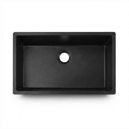 Black Granite Undermount Single Bowl Kitchen Sink