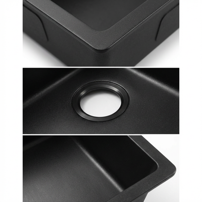 Black Granite Undermount Single Bowl Kitchen Sink