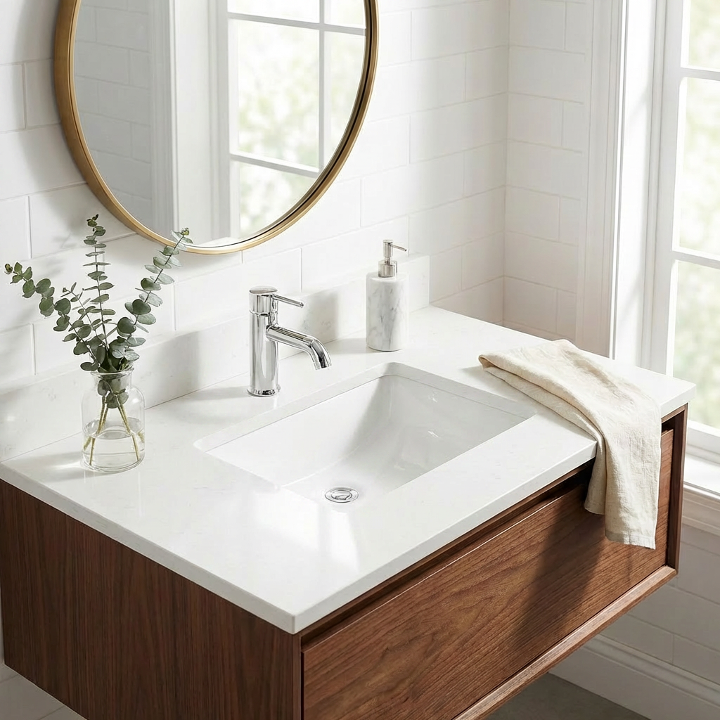 White Undermount Bathroom Sink