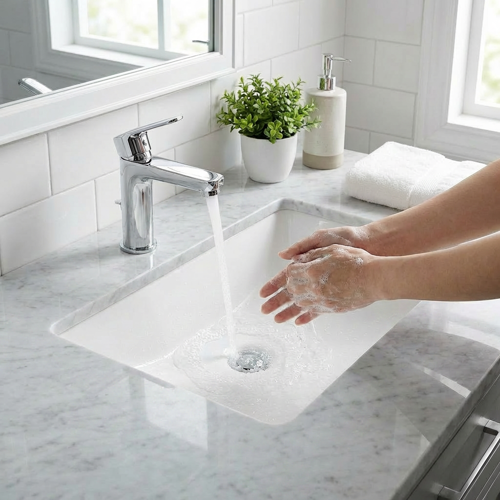 White Undermount Bathroom Sink