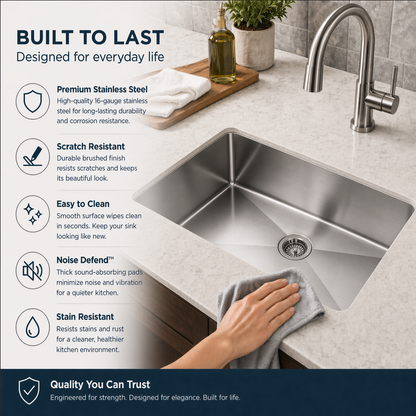 Rectangular Stainless Steel Single Bowl Kitchen Sink
